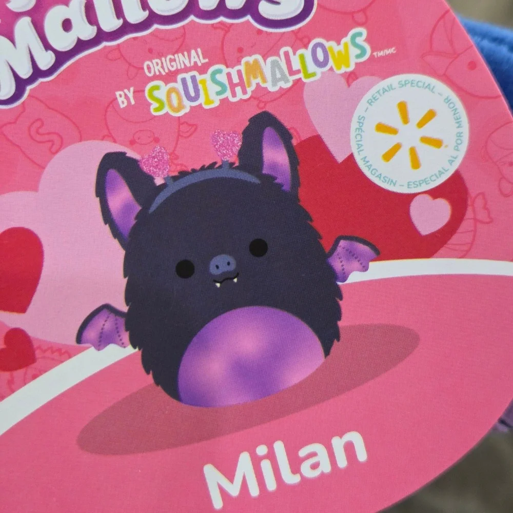 Squishmallows Milan the Bat 12 Inch Fuzz-A-Mallows Blue Valentine Exclusive HTF‎